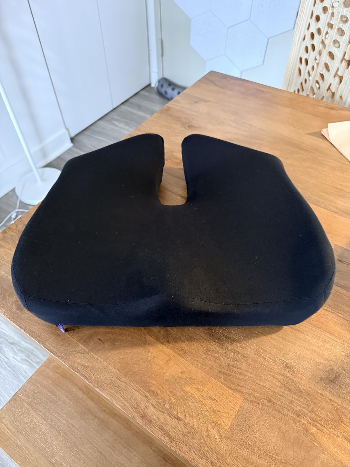 Cushion Lab Patented Pressure Relief Seat Cushion for Long Sitting Hours on Office & Home Chair - Extra-Dense Memory Foam for Soft Support. Car Pad for Hip, Tailbone, Coccyx, Sciatica - Black customer photo 1