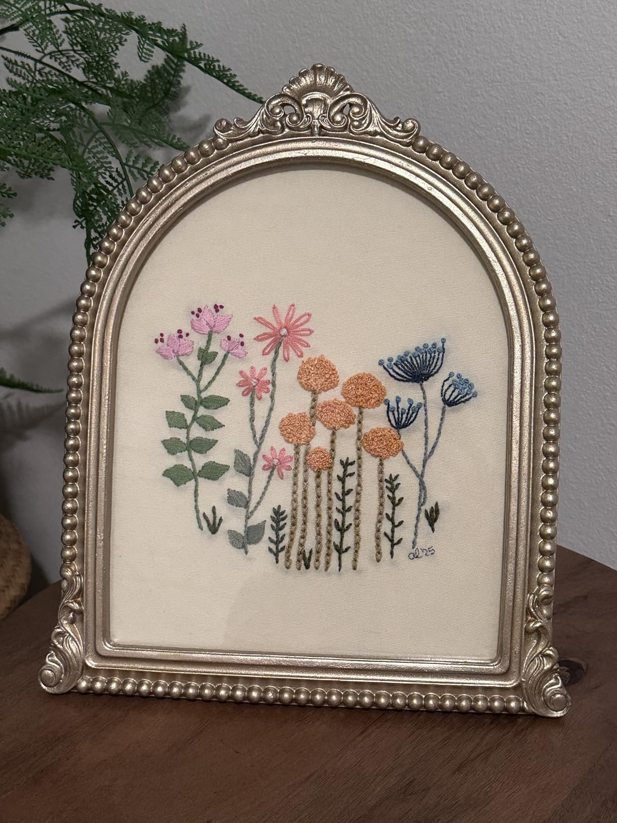 Uphome 3 Pack Embroidery Starter Kit for Beginners Stamped Cross Stitch Kits with Cute Flowers and Plants Patterns with 1 Embroidery Hoop and Color Threads customer photo 1