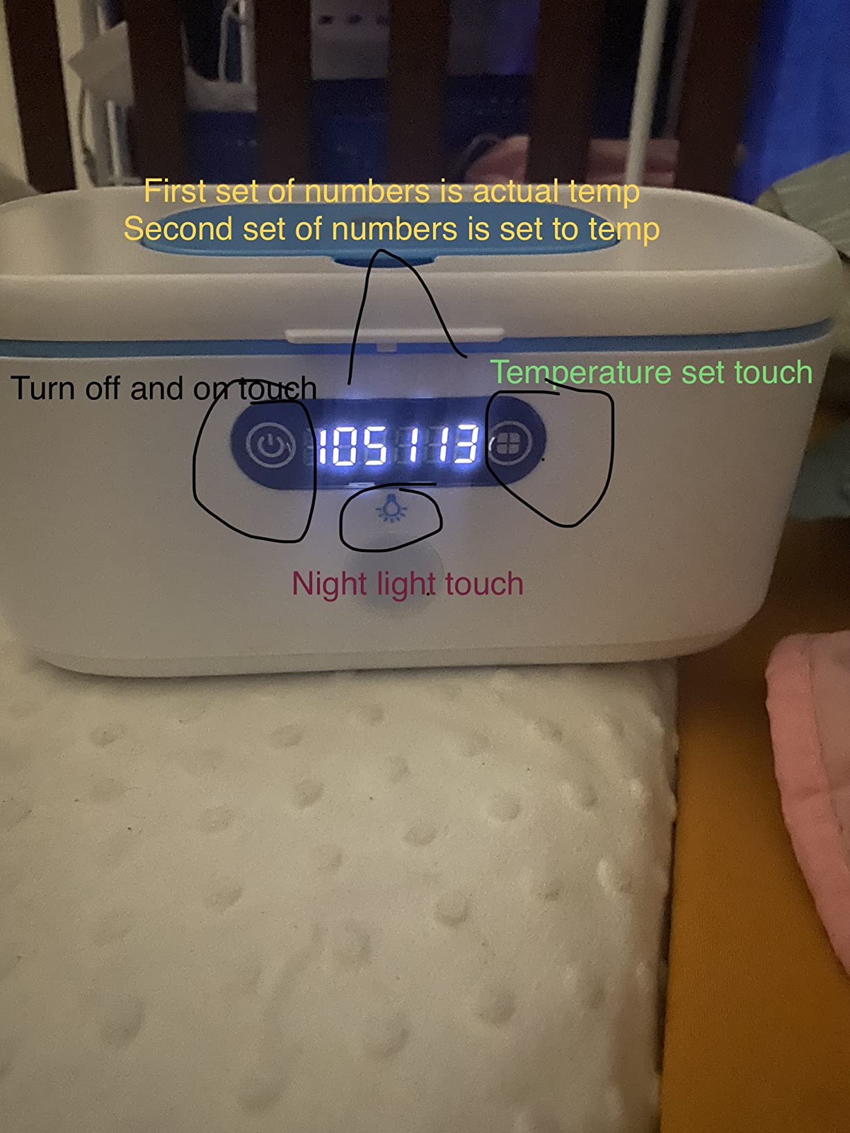Bellababy Wipe Wamer for Vehicle and Home Use, Baby Wet Wipes Dispenser and Diaper Wipe Warmer with Night Light,Temperature Display,No Need Water and Sponge, ℉ and ℃ Convertible customer photo 2