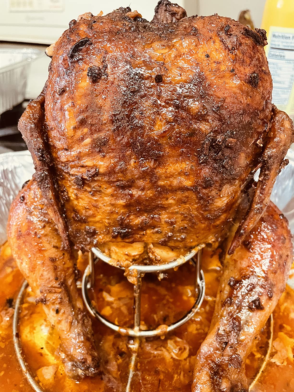 RUSFOL Durable Stainless Steel Rib Rack with a Silicone Oil Brush, BBQ Stand with 2 Handle for Smoker,Oven and Grill, Cook up to 5 Ribs at a time customer photo 1