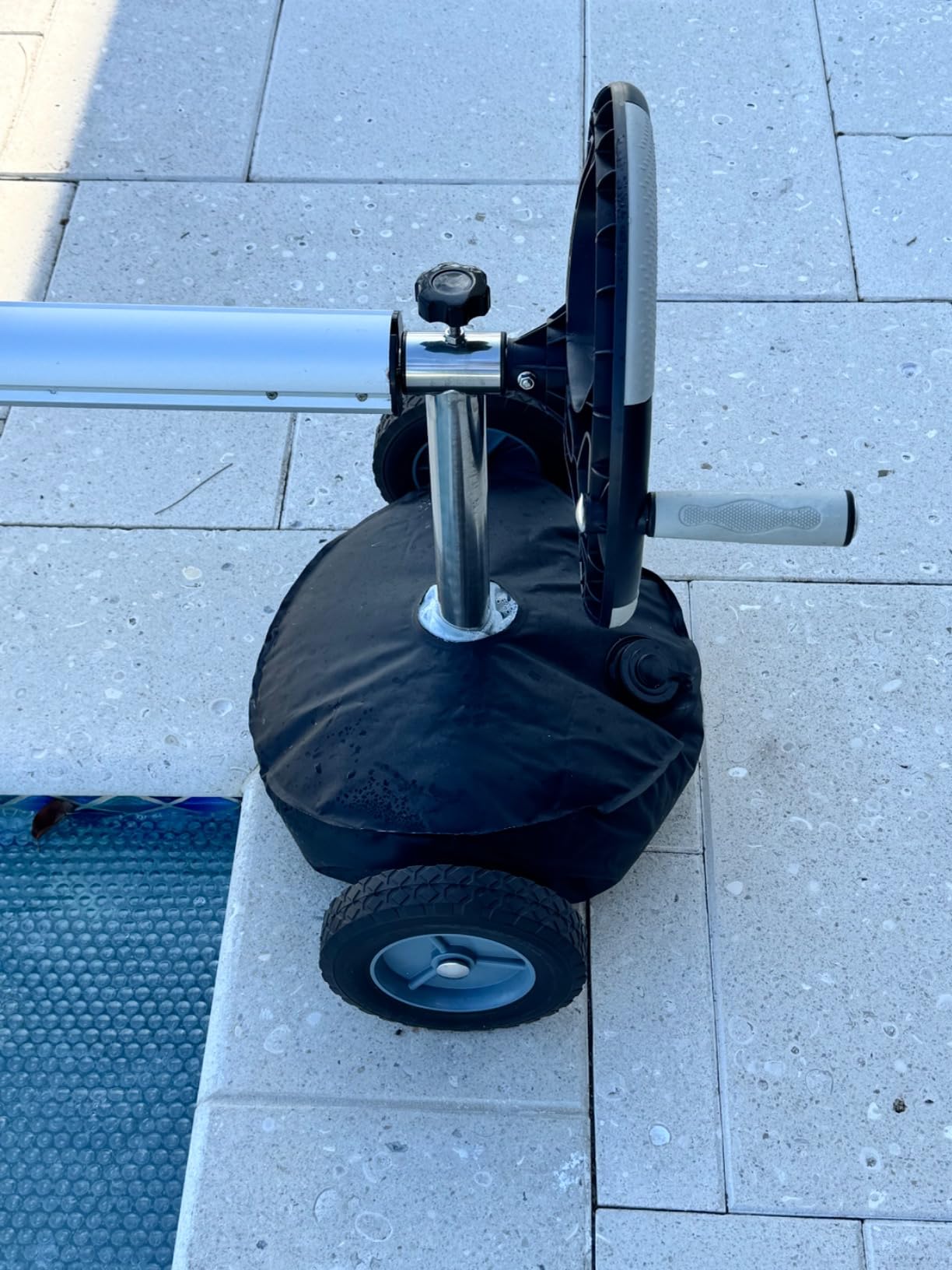 VINGLI Pool Reel Cover Set 18 FT Solar Cover Roller for Inground/Outdoor Swimming Pool Solar Cover Reel Well Made Aluminum Blanket Reel (Gray) customer photo 1