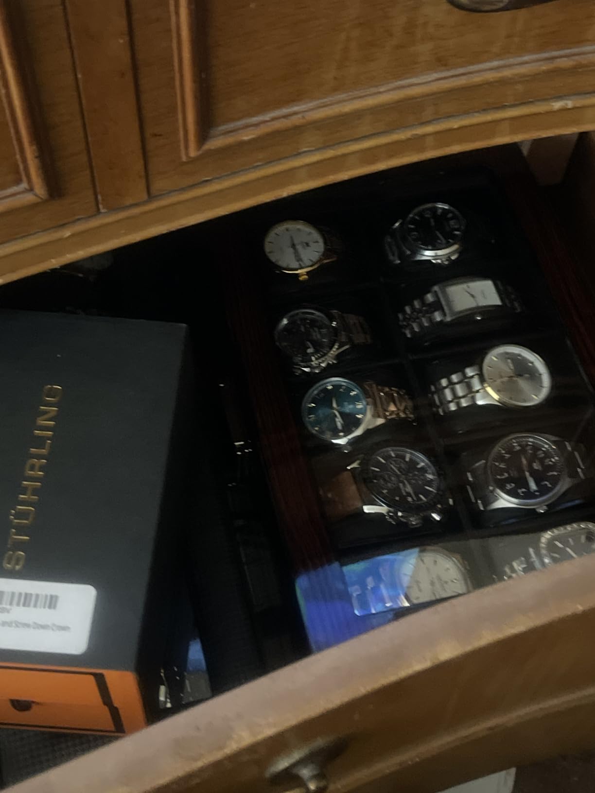 BEWISHOME High-End Watch Box, 20-Slot Watch Case with Large Glass Lid, Wooden Watch Cases for Men, Watch Storage, Watch Organizer, Synthetic Leather Interior, Brown SSH04Y customer photo 2