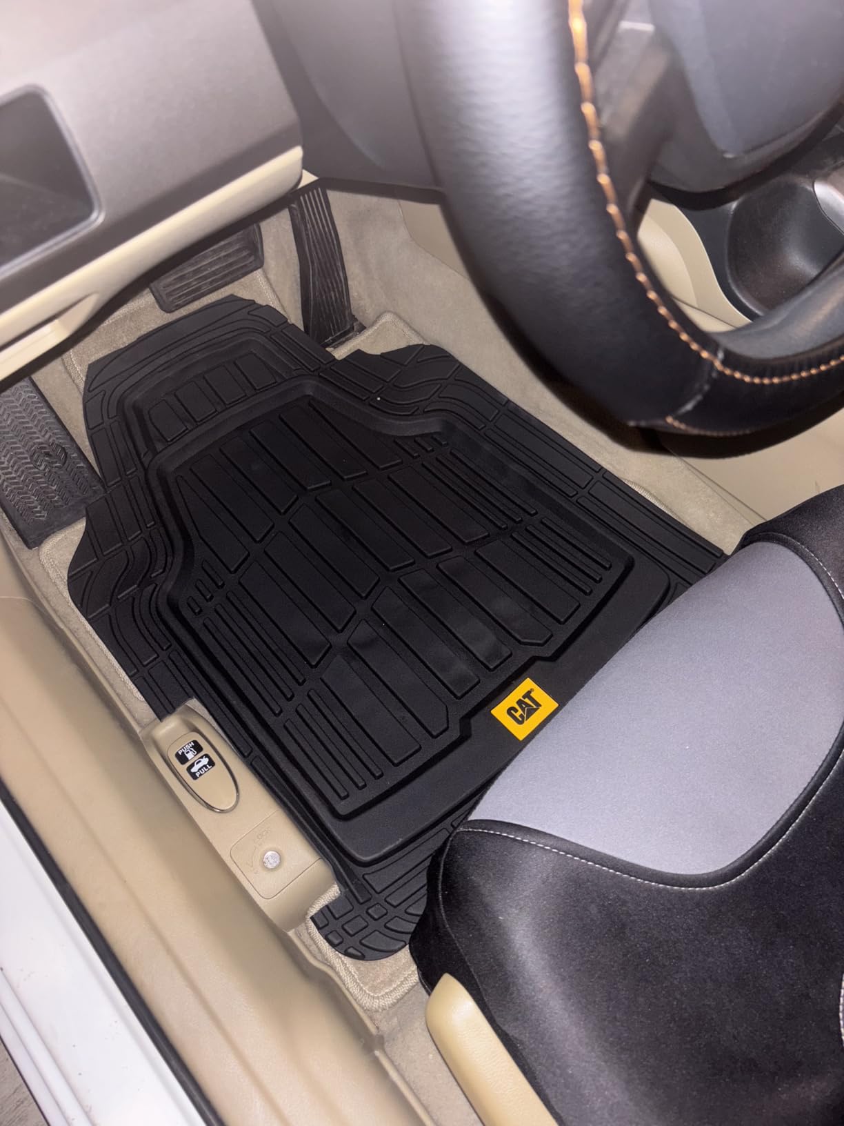 Cat ToughRide Heavy-Duty 3 Piece Rubber All Season Floor Mats for Car Truck Van SUV, Black - Premium Trim to Fit Cars Floor Mat, All Weather Deep Dish Automotive Floor Mats, Total Dirt Protection customer photo 1