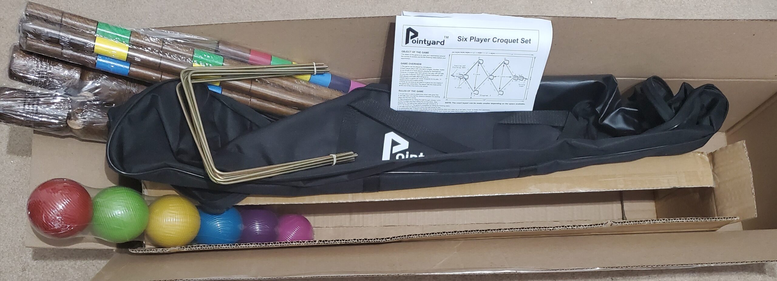 Pointyard 32'' Six Player Croquet Set, Regulation [Vintage Archaize] Croquet Set with Wooden Mallets/Colored Ball/Wickets/Stakes for Adults/Teenagers/Family-Perfect for Lawn/Backyard Game/Park customer photo 2