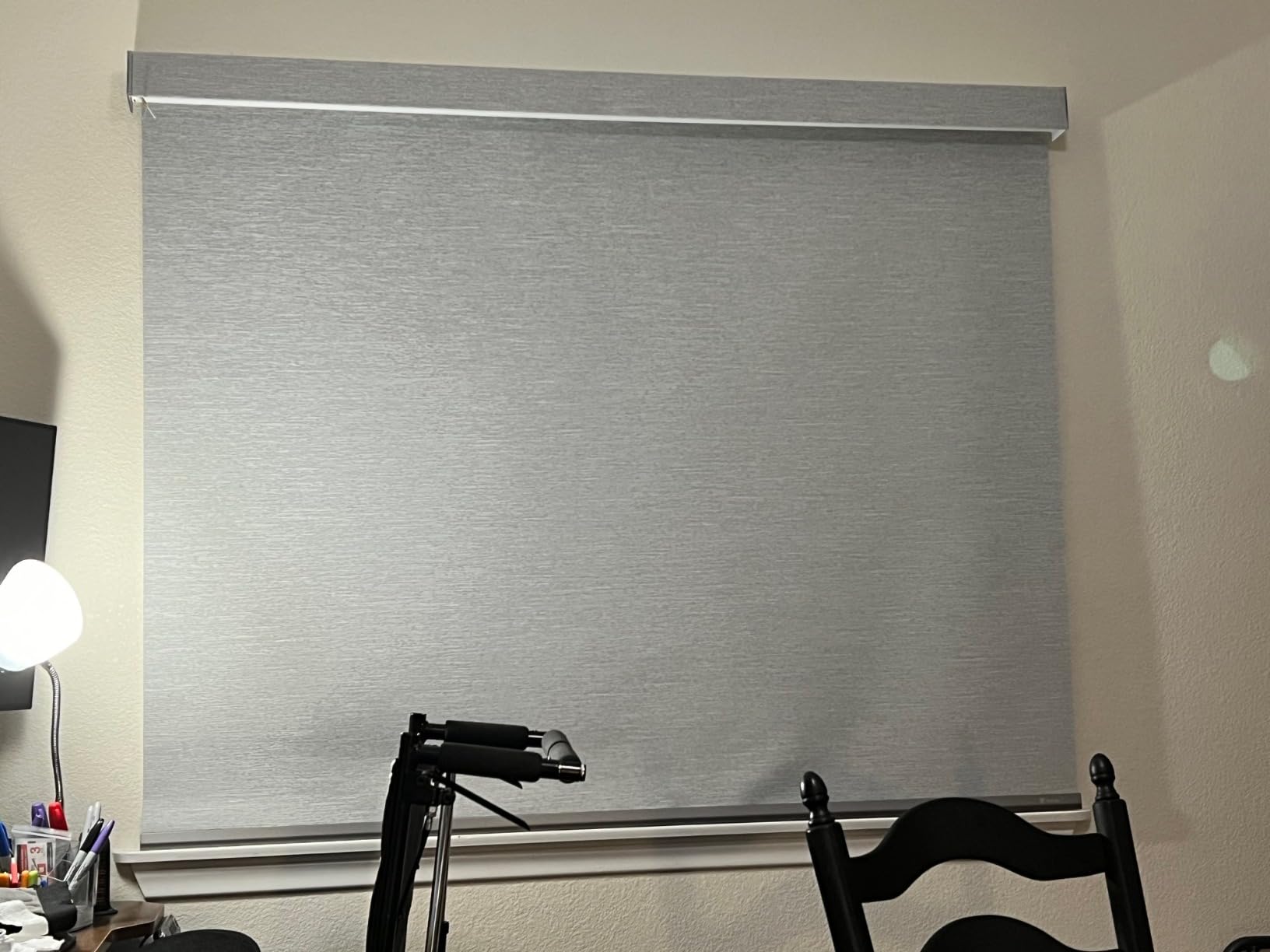 Yoolax Motorized Blinds with Remote, Blackout Smart Blinds for Windows Motorized Roller Shades, Automatic Window Shades Work with Alexa Custom Size (Blackout-Fabric Black) customer photo 1