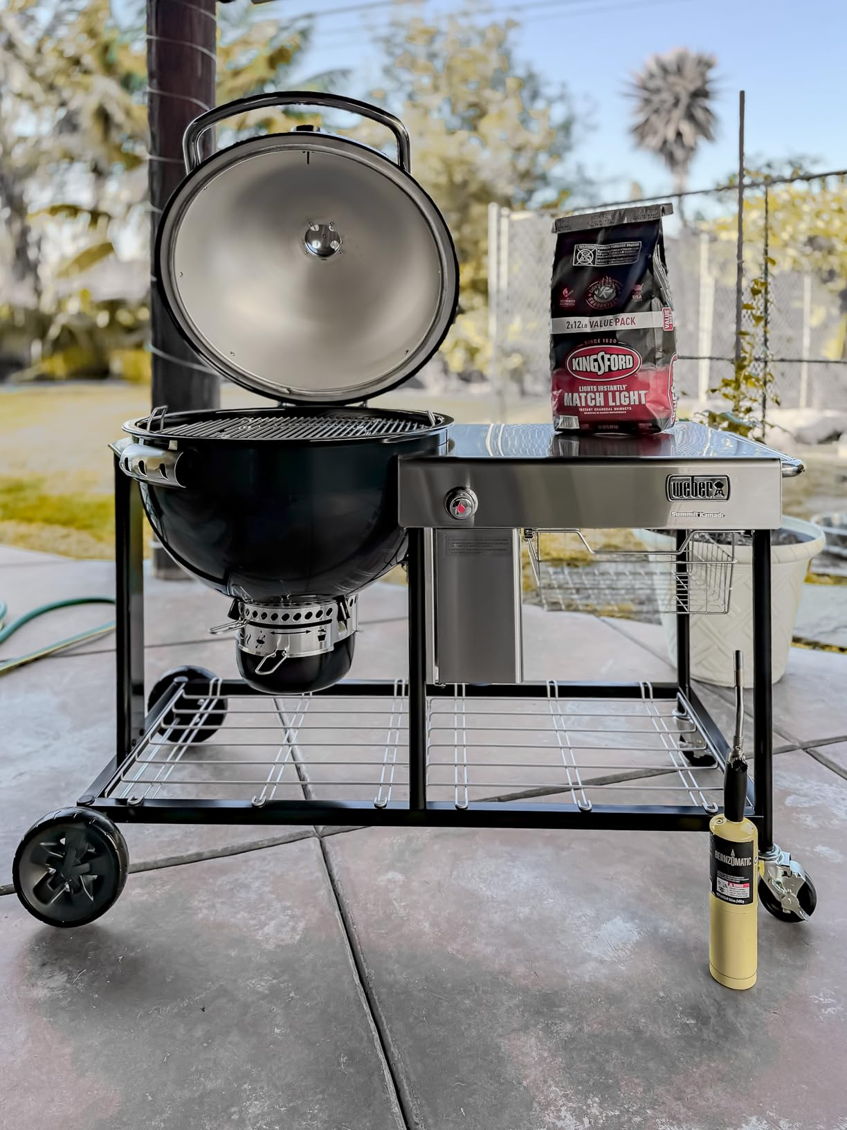 Weber Summit Kamado S6 Charcoal Grilling Center, Black - Dual-Walled Insulated Steel Kamado with 24