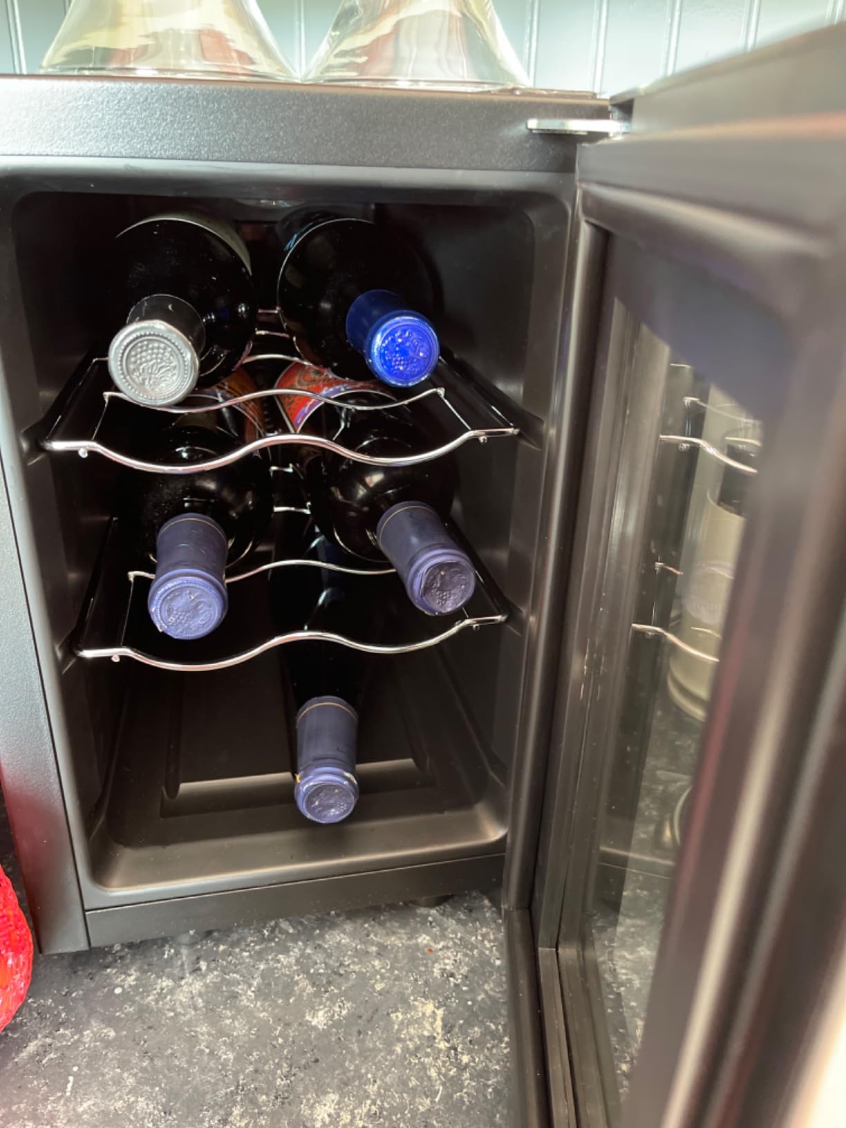 Wine Enthusiast 6-Bottle Countertop Wine Cooler - Compact Mini Fridge for Kitchen or Bedroom with 3 Shelves, Energy-Efficient Cooling, Adjustable Digital Temperature Control customer photo 2