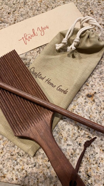 Gnocchi Board - Hand Crafted in USA of American Grown Walnut - Solid Wood Gnocchi Paddle with Garganelli Stick - Cavatelli Pasta Maker - Pasta Board Gnocchi Roller by Crafted Home Goods customer photo 1
