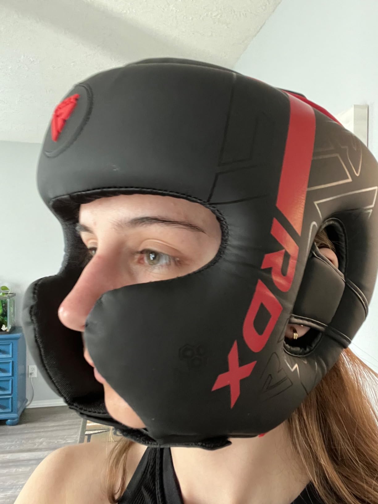 RDX Boxing Headgear, MMA Training, Adjustable Padded Kara,Muay Thai Headgear, Kickboxing, Sparring, Martial Arts, Karate, Taekwondo Helmet customer photo 1