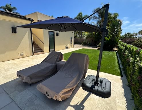 PURPLE LEAF 9' X 11.5' Patio Umbrella Outdoor Cantilever Rectangle Umbrella Aluminum Offset Umbrella with 360-degree Rotation for Garden Deck Pool Patio, Beige customer photo 1