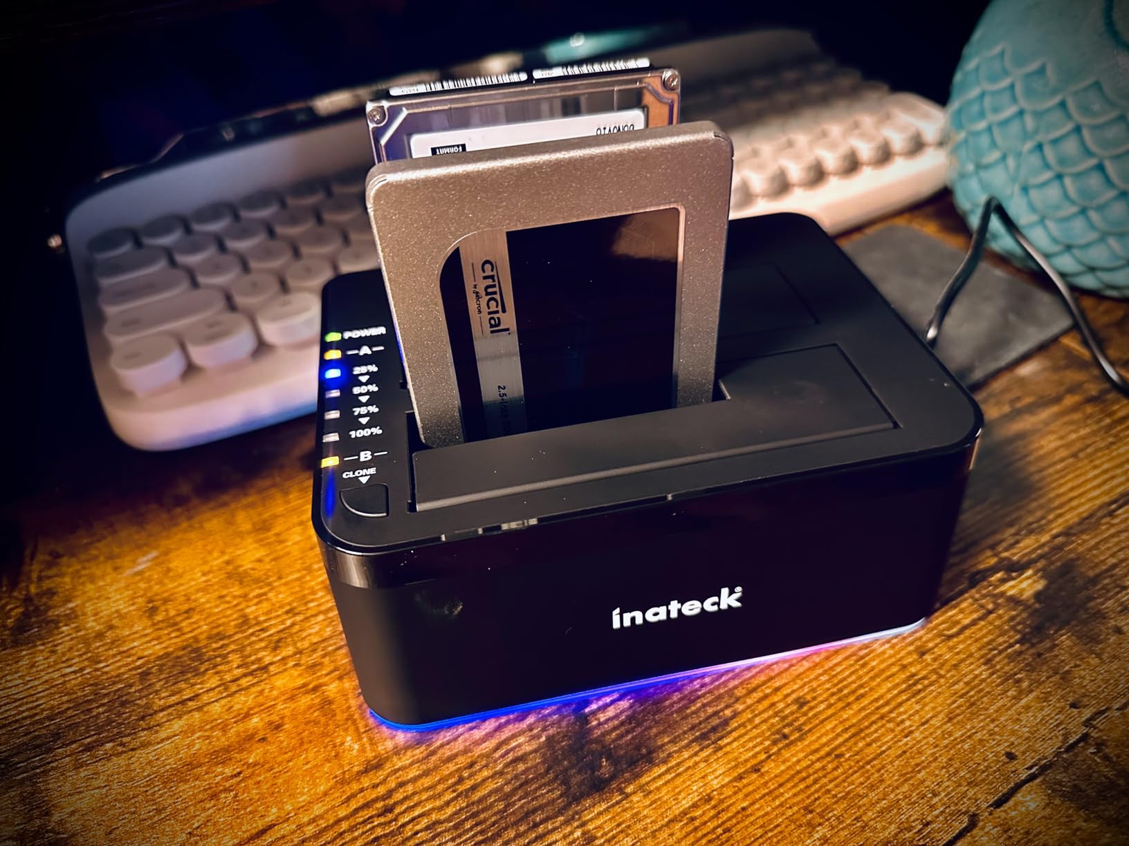 Inateck RGB SATA to USB 3.0 Hard Drive Docking Station with Offline Clone, for 2.5 and 3.5 Inch HDDs and SSDs, UASP Supported, Black SA02003 customer photo 1