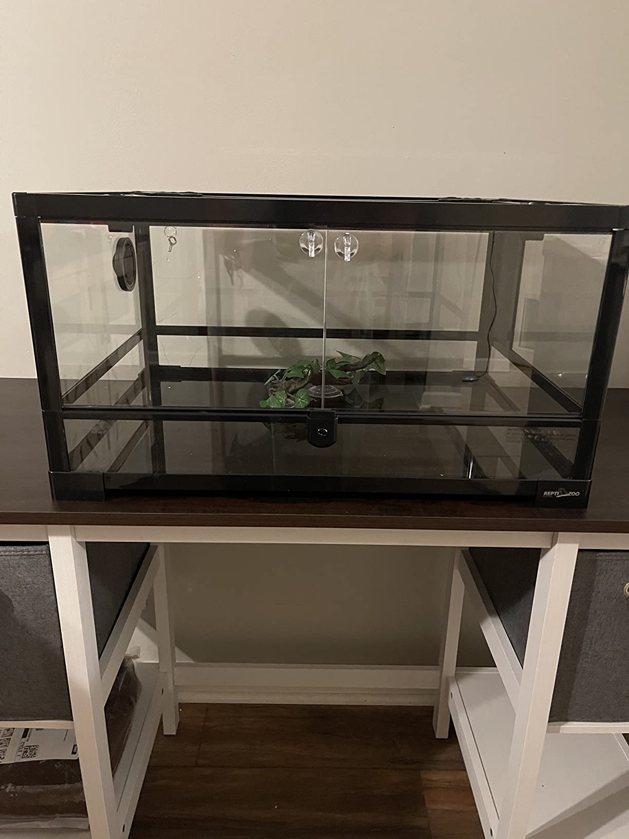 REPTI ZOO Full Glass 20 Gallon Reptile Tank, Front Opening Reptile Terrarium 24