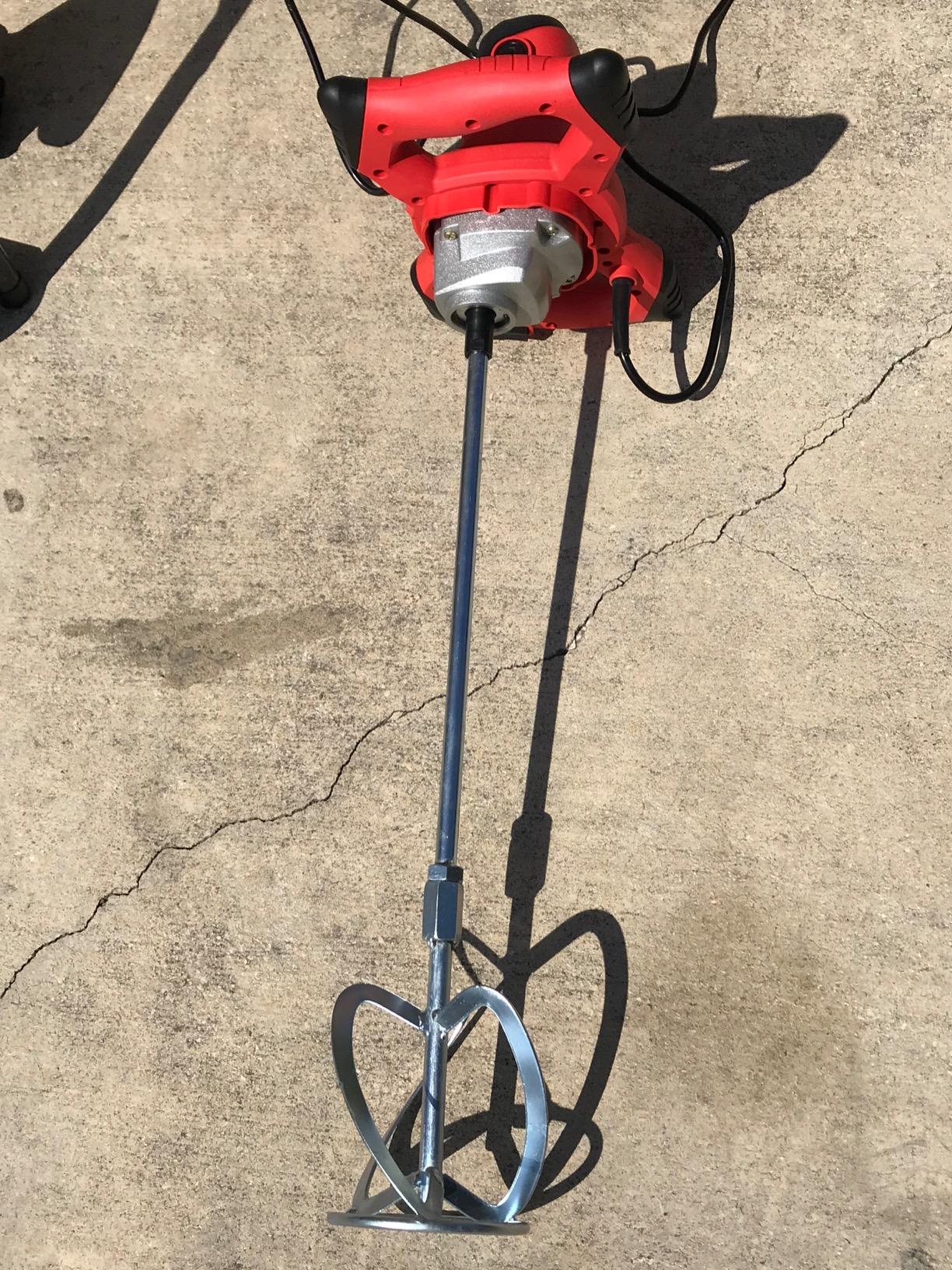 Concrete Mixer Machine, 1800W Cement Mixer Mixing Drill Tool for Concrete Cement Panit Mortar Drywall Mud Grout Thinset, Electric Hand Paint Paddle Mixers, Adjustable 7 Speeds customer photo 2