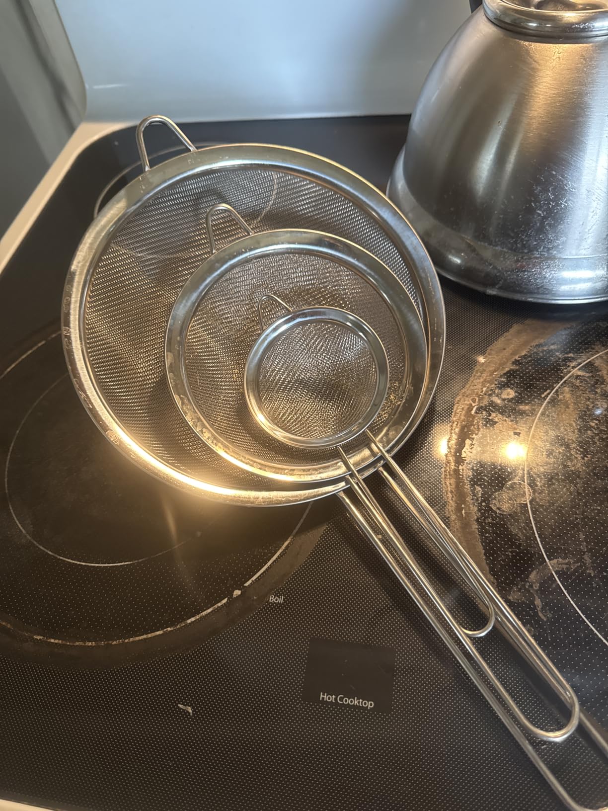 3Pcs Super Wire Extra Fine Mesh Strainer with Handle, Small Medium Large Size Sifter Metal Strainer Set, Stainless Steel Sieve Fine Mesh Strainers for Kitchen Rice Juice Quinoa Food Flour Baking YLYL customer photo 1