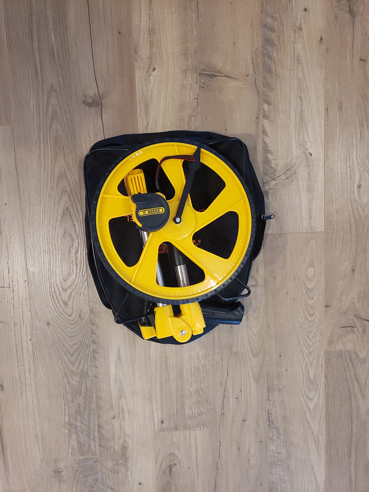 Zozen Measuring Wheel Digital Display, Foldable Feet/Meter Digital Measuring Wheel with Backlit Display | Up to 99,999Ft/ 99,999M | Kickstand to Keep Stand | Easy to Carrying Include cloth backpack customer photo 1