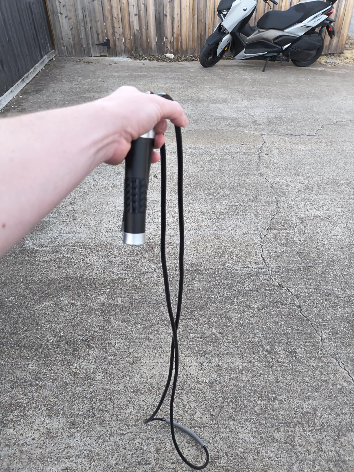 Redify Weighted Jump Rope for Workout Fitness(1LB), Tangle-Free Ball Bearing Rapid Speed Skipping Rope for MMA Boxing Weight-loss, Aluminum Handle Adjustable Length 9MM Fabric Cotton+9MM Solid PVC Rope customer photo 1