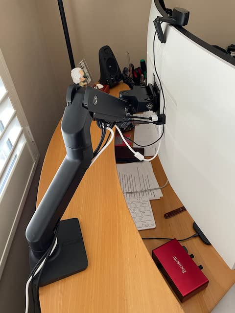 Ergotron HX Premium Heavy Duty Monitor Arm, Single Monitor VESA Desk Mount for Flat or Slight Curved Ultrawide Monitors Up to 49 Inches, 20 to 42 lbs, Standard Pivot, Matte Black customer photo 2
