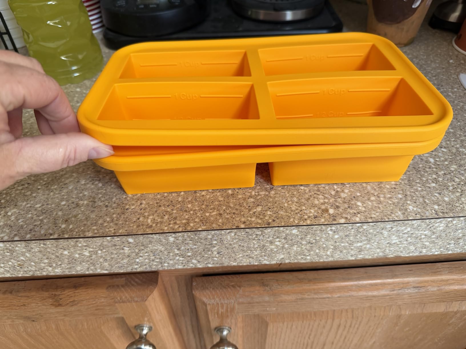 Bangp 1-Cup Silicone Freezing Trays with Lid,2 Pack,Easy-Release Silicone Freezer Molds for Soup Ice Cubes,Soup Freezer Molds,Freeze & Store Broth,Sauce,Leftovers - Makes 8 Perfect 1 Cup Portions customer photo 2