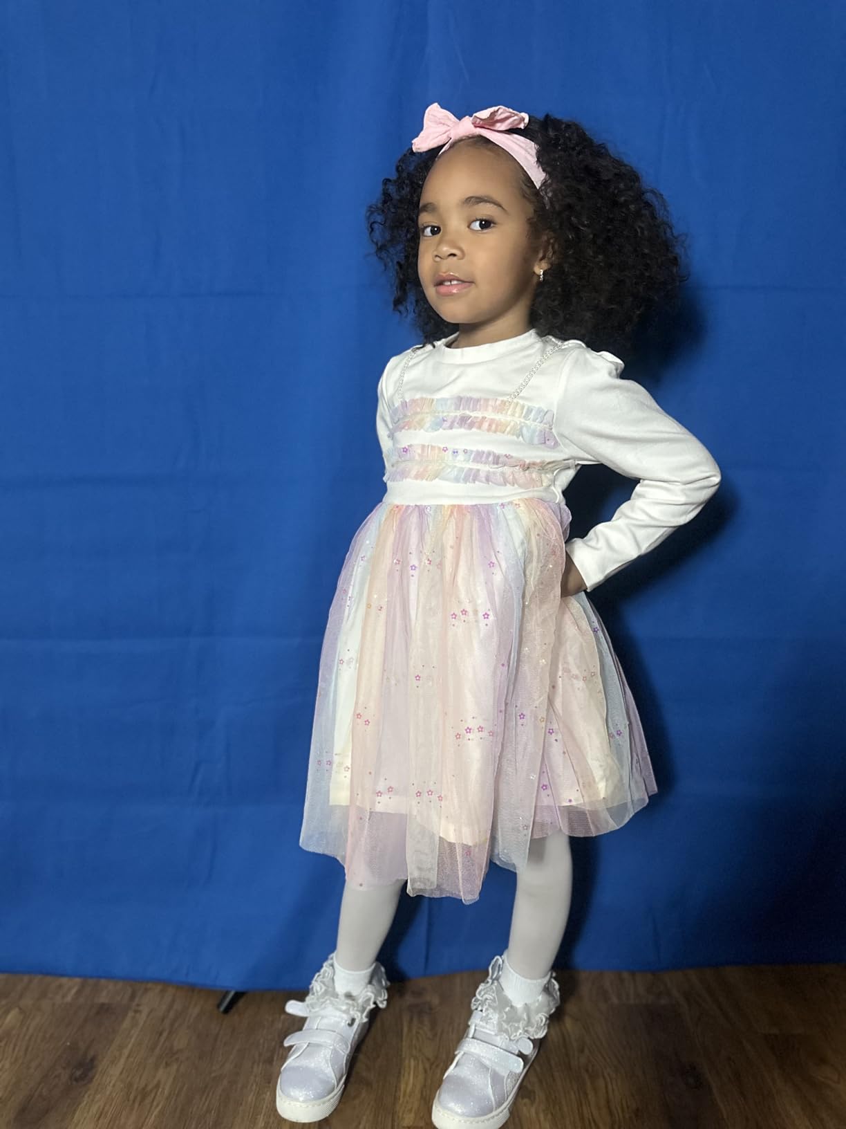 HEMMOTOP Blue Green Screen Backdrop Kit, 2in1 7x5ft Green Screen Stand for Streaming, 2-Sided Reversible Blue Photo Background customer photo 1