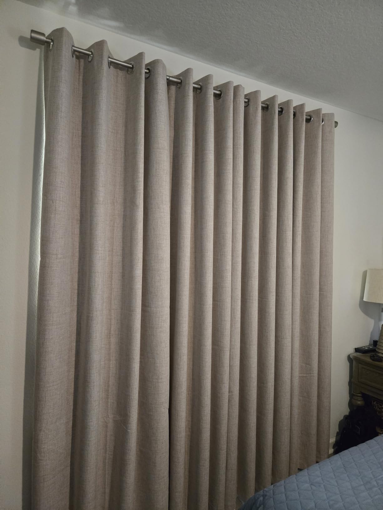 MIULEE 100% Blackout Linen Curtains for Bedroom 52x84 Inches Natural Beige customer photo 2