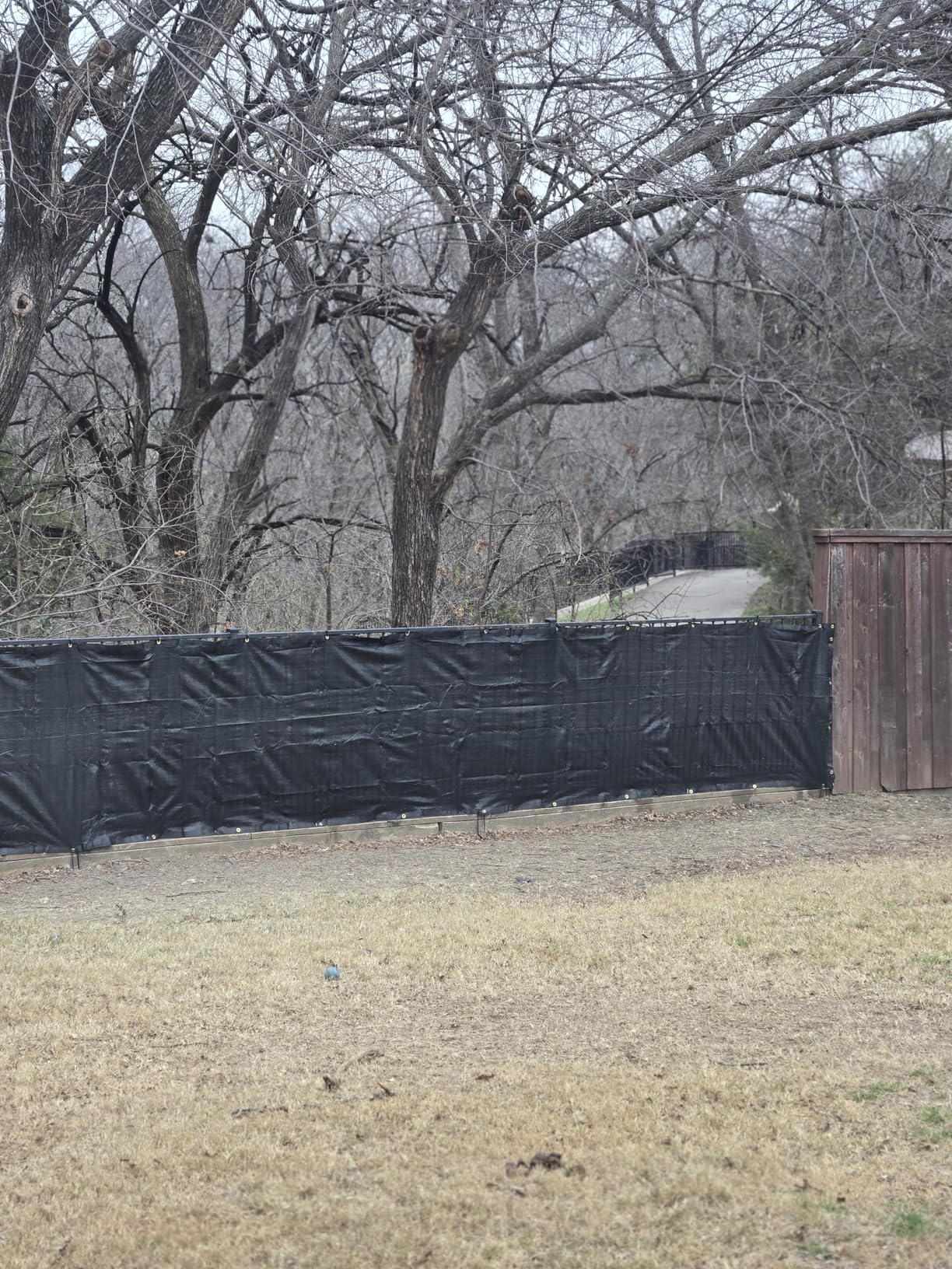 iCover 4x50ft Privacy Screen Fence, Outdoor Fencing Panels, Garden Windscreen Mesh Shade Sail Net Barrier, Include Reinforced Bindings and Brass Grommets Cable Zip Ties, Black customer photo 1