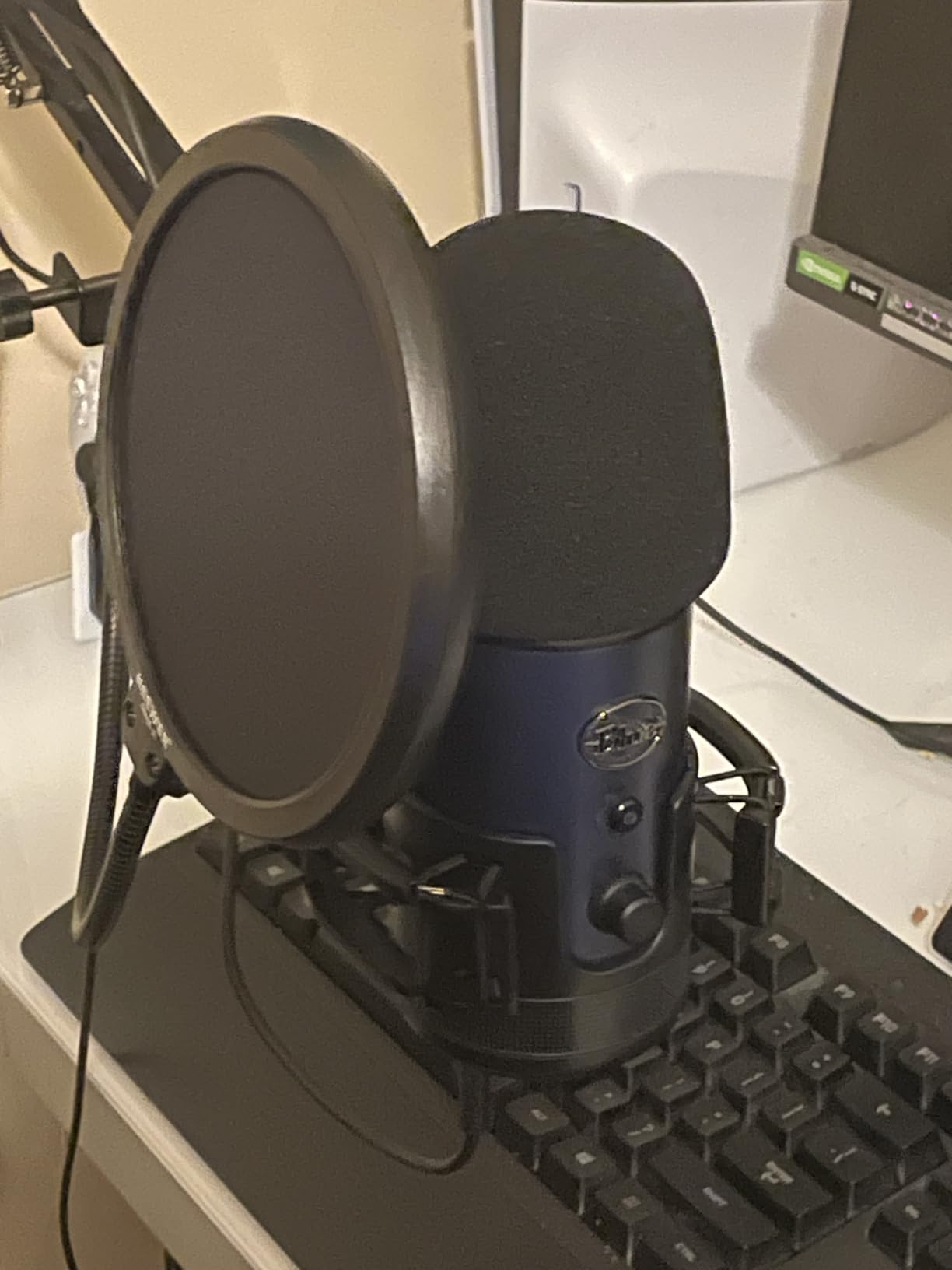 AT2020 Microphone Shock Mount with Pop Filter, [Custom Built for audio technica Mic] Anti-Vibration Suspension Shockmount Holder Clip Compatible with AT2020USB+ AT2035 ATR2050 AT3035 AT3060 customer photo 1