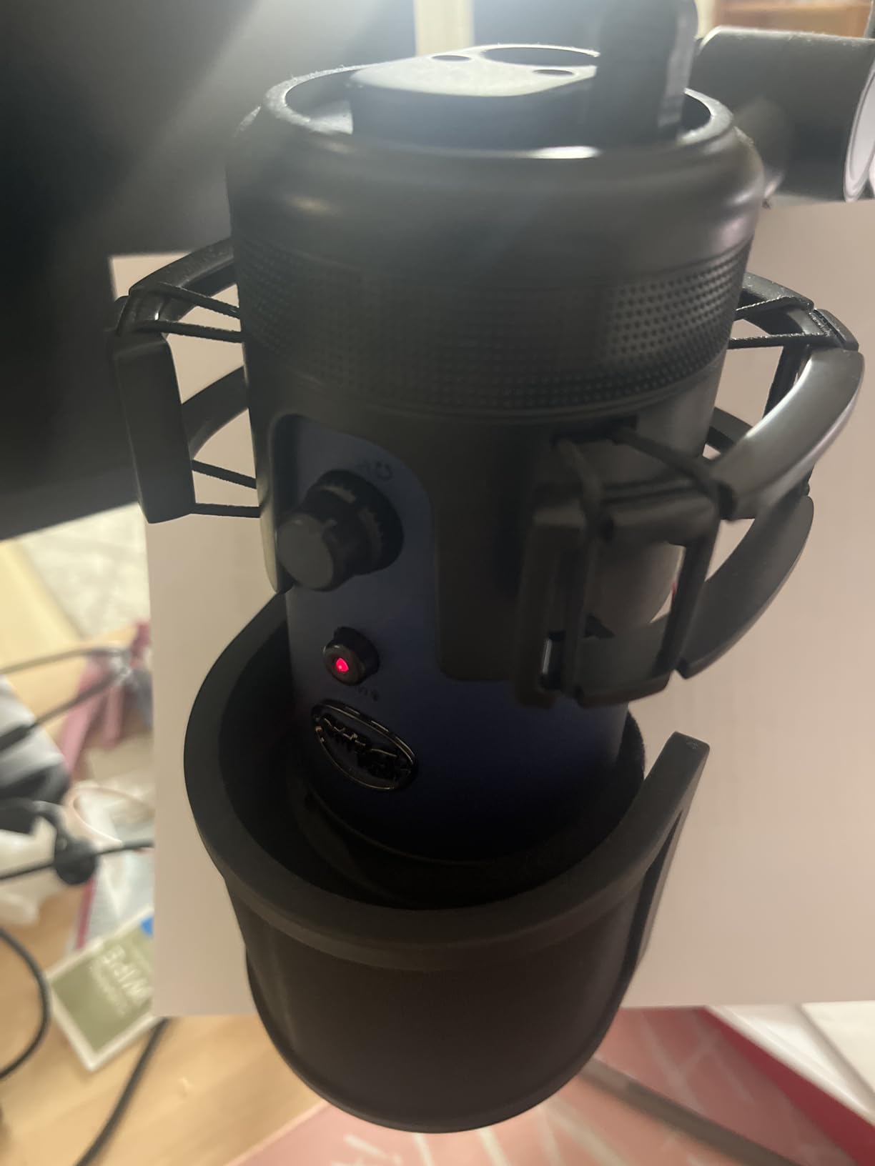 AT2020 Microphone Shock Mount with Pop Filter, [Custom Built for audio technica Mic] Anti-Vibration Suspension Shockmount Holder Clip Compatible with AT2020USB+ AT2035 ATR2050 AT3035 AT3060 customer photo 2