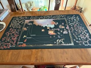 The Original Newverest Jigsaw Puzzle Mat Roll Up, Saver Pad 46 x 26 Portable Keeper Up to 1500 Pieces with Non-Slip Rubber Bottom & Smooth Top + 3 Puzzle Sorting Trays & Travel-Friendly Storage Bag customer photo 1