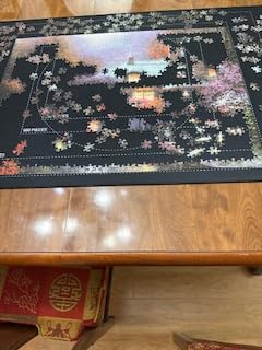 The Original Newverest Jigsaw Puzzle Mat Roll Up, Saver Pad 46 x 26 Portable Keeper Up to 1500 Pieces with Non-Slip Rubber Bottom & Smooth Top + 3 Puzzle Sorting Trays & Travel-Friendly Storage Bag customer photo 2