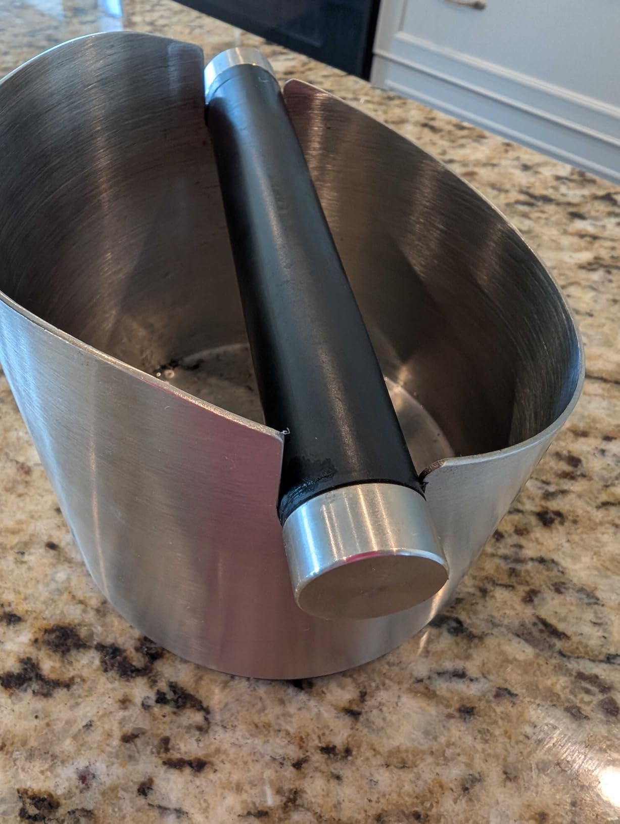 DIBTSA Espresso Knock Box, Stainless Steel Coffee Grounds Knock Box, With Removable Knock Bar and Non-Slip Rubber Base (Silver) customer photo 2