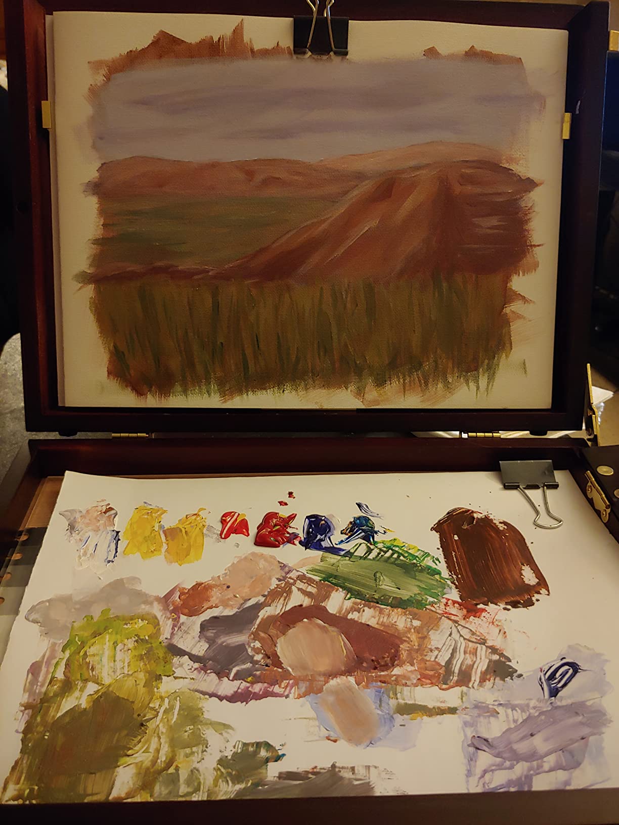 Soho Urban Artist Scout Pochade Box for Plein Air Painting Easel with Storage, Lightweight & Portable, Mahogany Finish customer photo 1