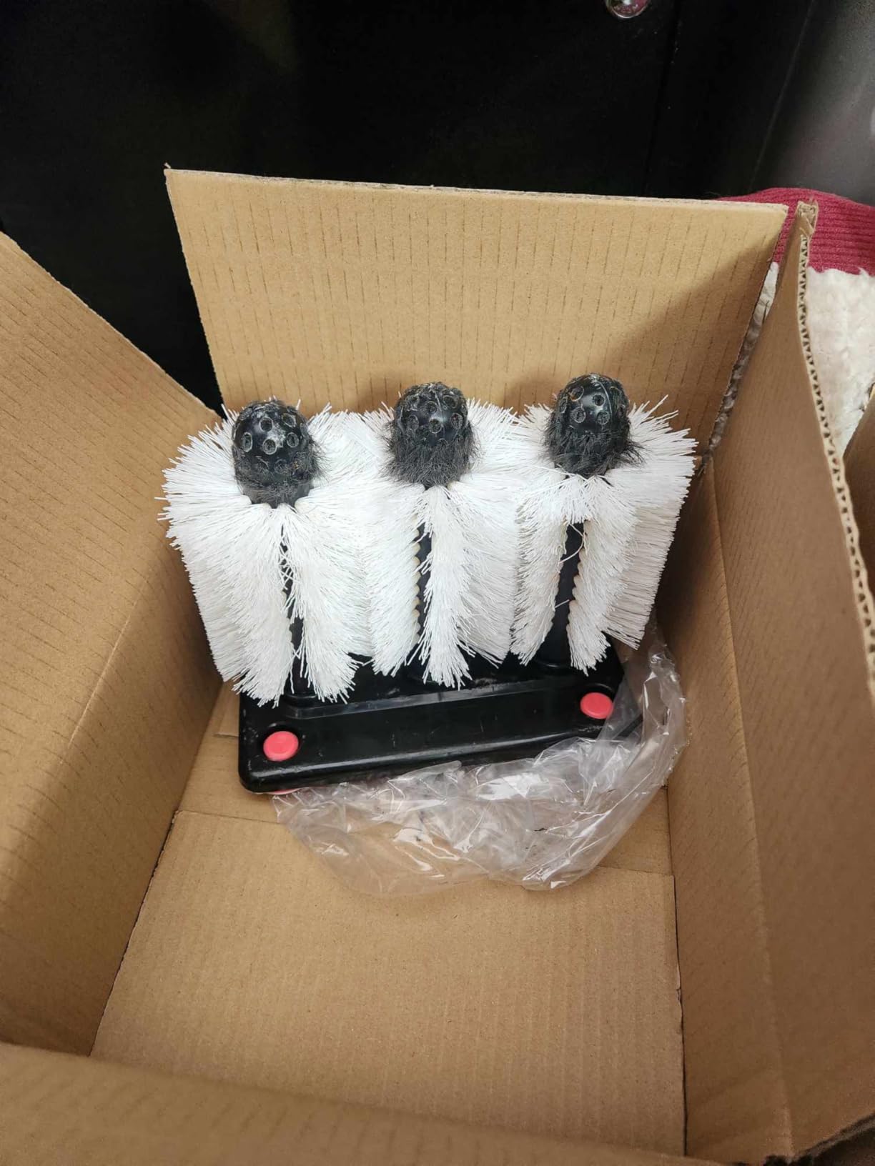 Stockroom Plus Glass Washer for Bar Sink - Bar Glass Cleaner with Stable Suction Cup Base - Three-Head Bottle Brush for Deep Clean - Detachable Cup Brush Cleaner Heads with Drain Hole - White & Black customer photo 2