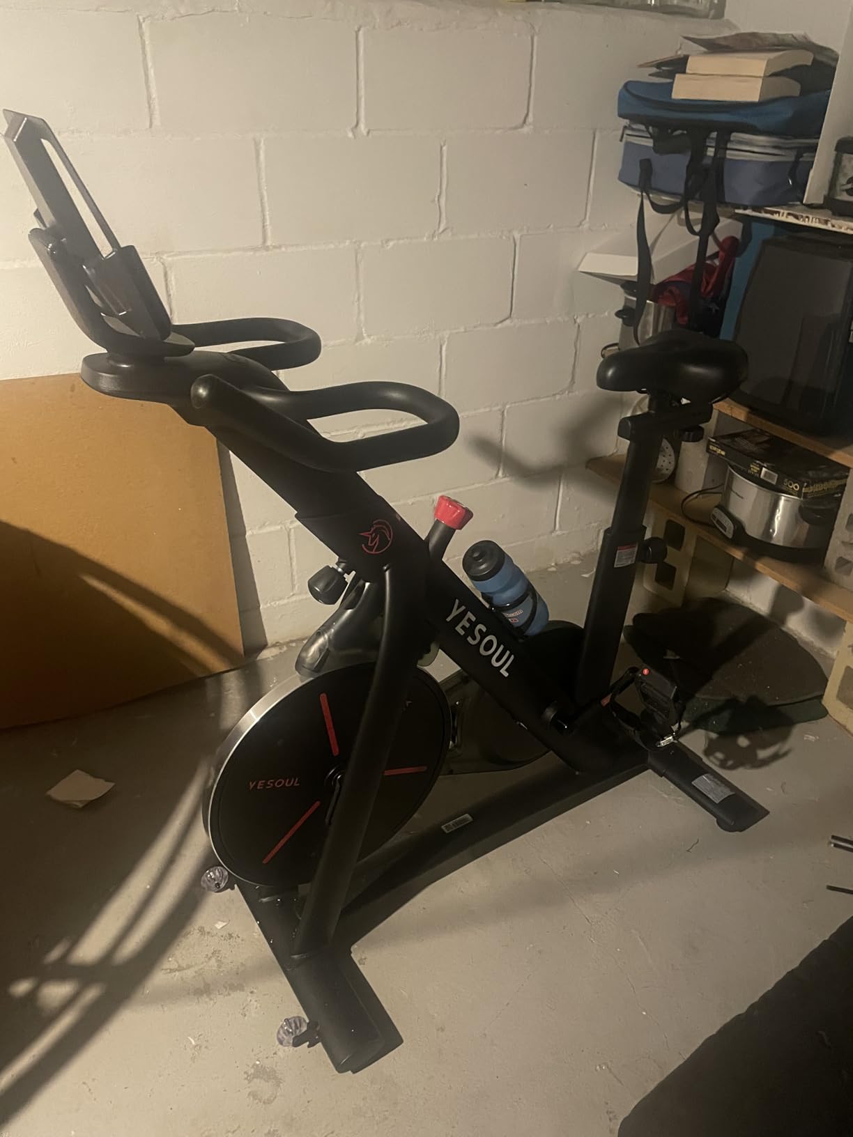 Yesoul Black Exercise Bike for Home,Smart White Cycling Bike Magnetic Stationary Bike, Low Noise Indoor Cycling Bike for Home Gym Electric Stationary Bike with Tablet Mount & Comfortable Seat Cushion for Women Apartment Workout Bike for Fitness customer photo 1