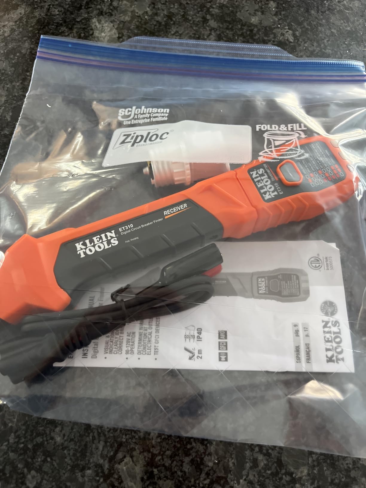 Klein Tools 80016 Circuit Breaker Finder Tool Kit with Accessories, GFCI Outlet Tester, 2-Piece Set, Includes Cat. No. ET310 and Cat. No. 69411 customer photo 1