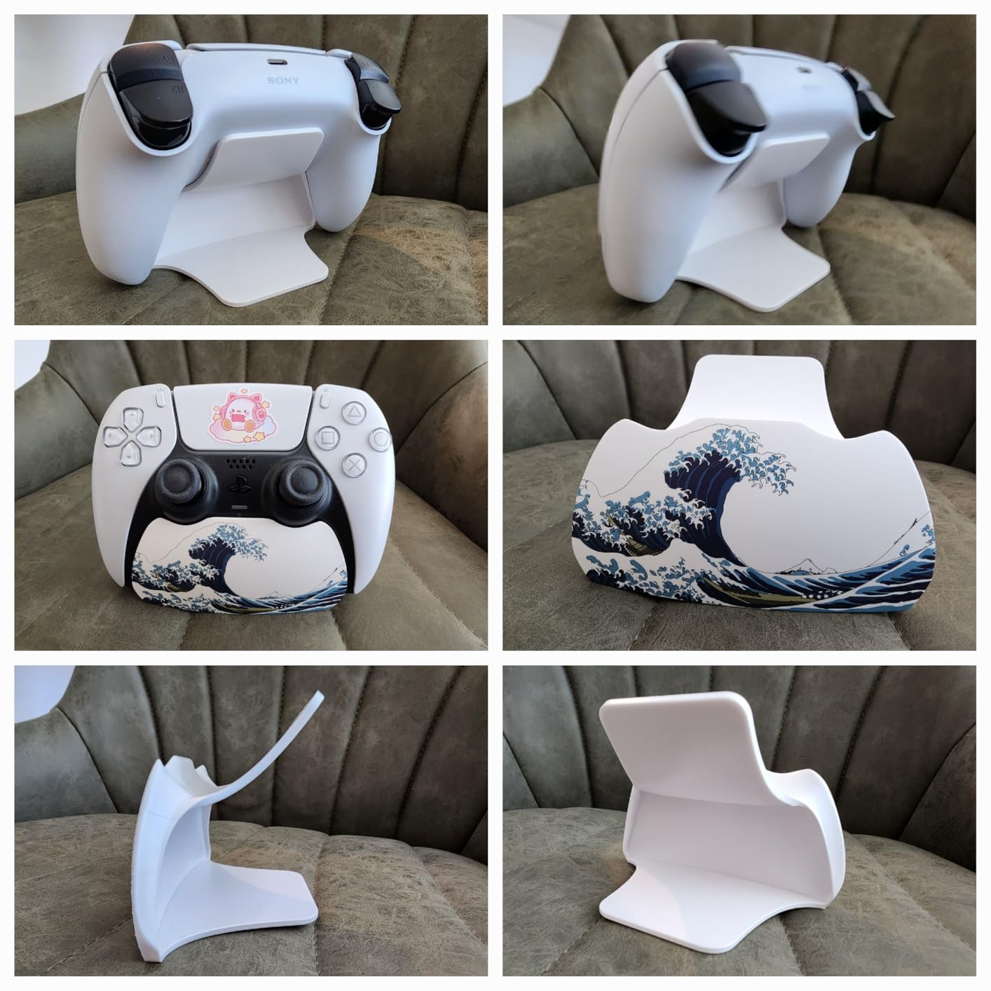 PlayVital Solid Black Controller Display Stand for ps5, Gamepad Accessories Desk Holder for ps5 Controller with Rubber Pads customer photo 2