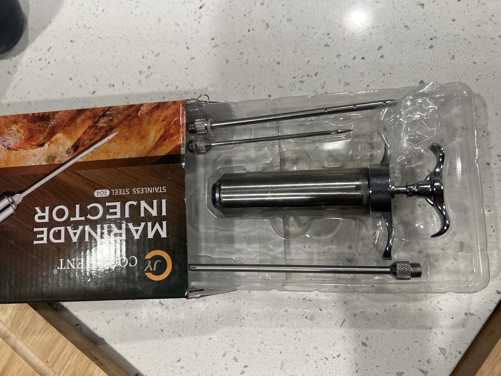 JY COOKMENT Meat Injector Syringe - Flavor Injector with 3 Stainless Steel Professional Needles;2pcs Cleaning Brush for BBQ Grill Smoker 2-oz Large Capacity Barrel customer photo 1