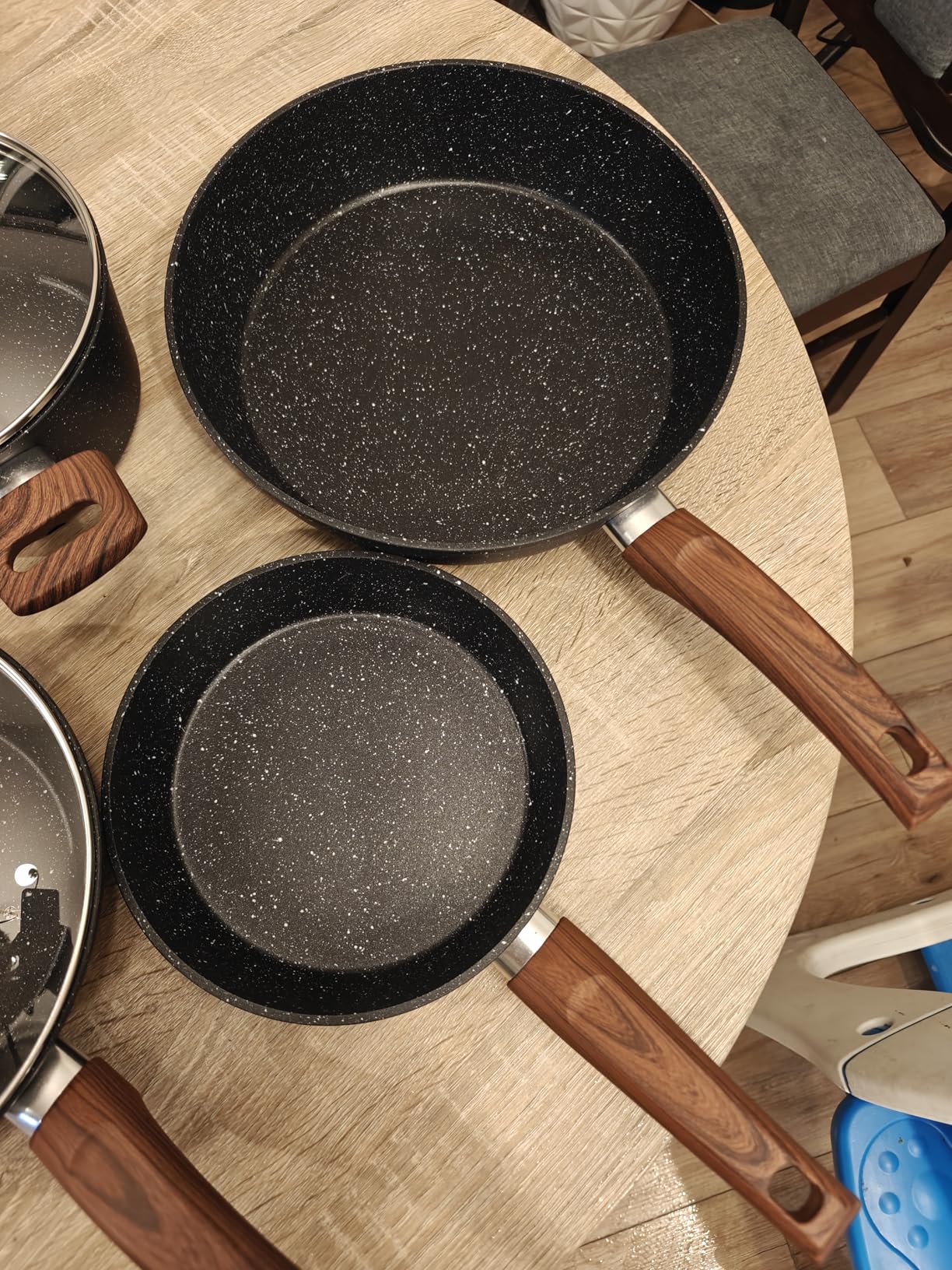 Kitchen Academy Induction Cookware Sets - 12 Piece Cooking Pan Set, Granite Black Nonstick Pots and Pans Set customer photo 2