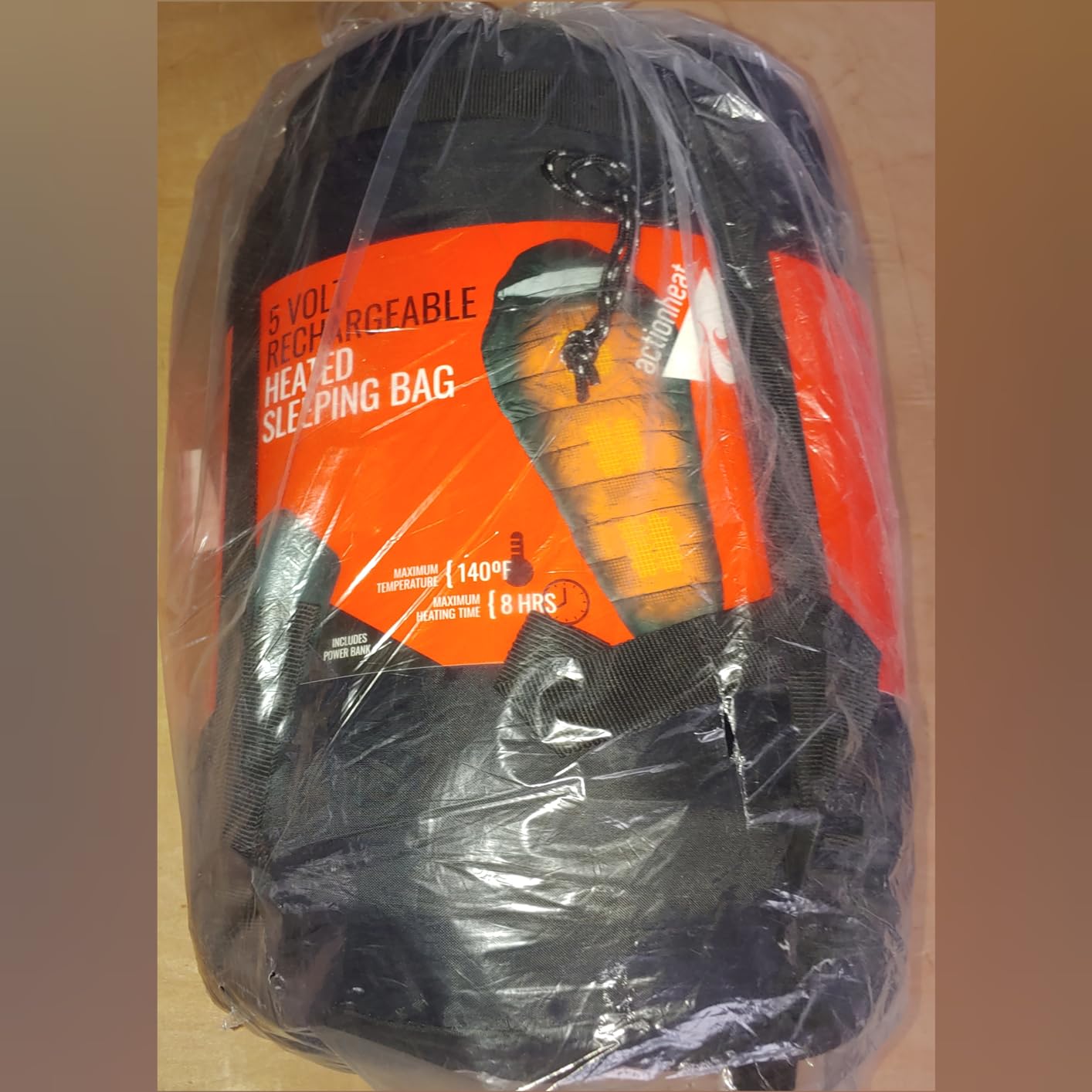 ActionHeat Electric Heated Sleeping Bag for Adults - Portable Mummy Style 5V Battery Powered Heat Sleeping Bag for Camping or Outdoor Hiking Cold Weather Black customer photo 1