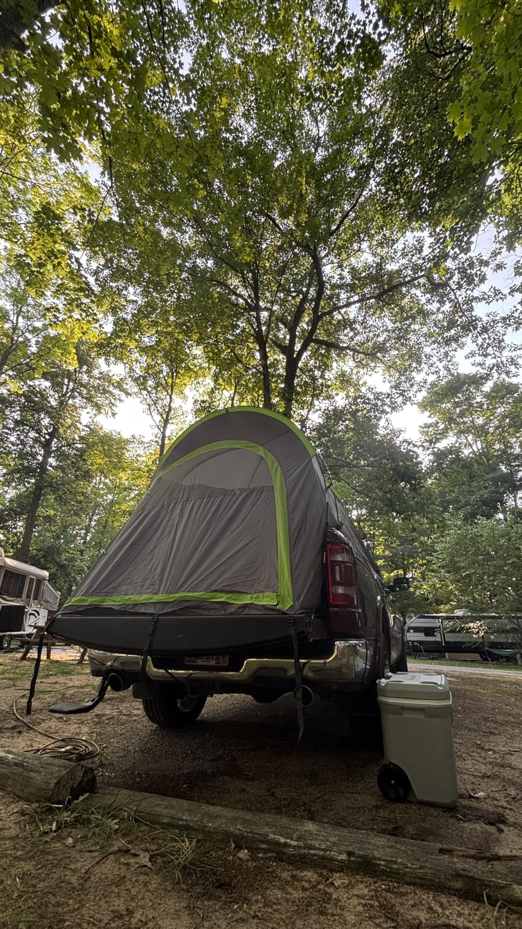 JOYTUTUS Pickup Truck Tent 2.0, Waterproof PU2000mm Double Layer for 2 Person, Portable Truck Bed Tent with Rainfly, 5.5'-5.8' Camping Preferred - Green customer photo 1