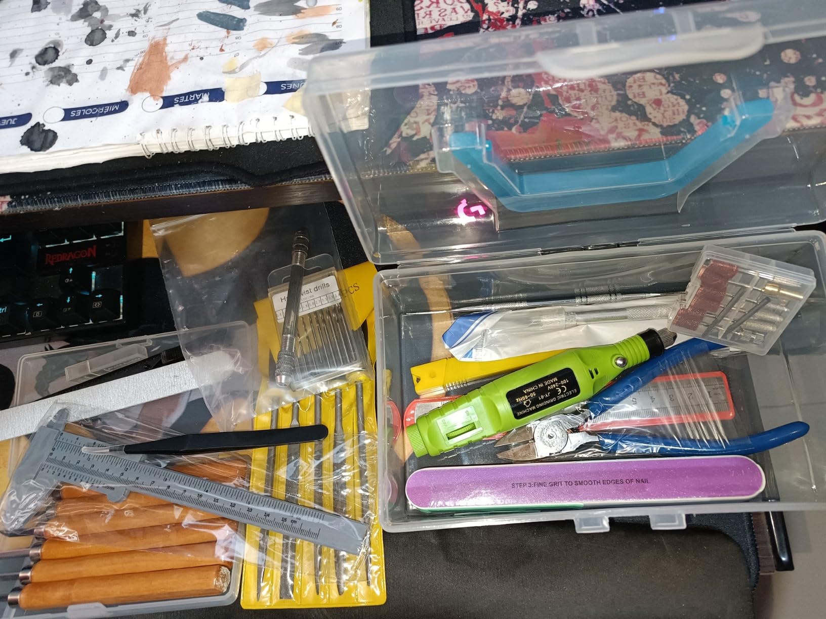 108 Pcs Pro Grade for Model Tool Kits, Hobby Tool Sets, Including Electric Polishing Machine & Tool Box, for Gundam Model Kits, Basic Model Building, Repairing and Remove, Art and Crafts etc customer photo 1