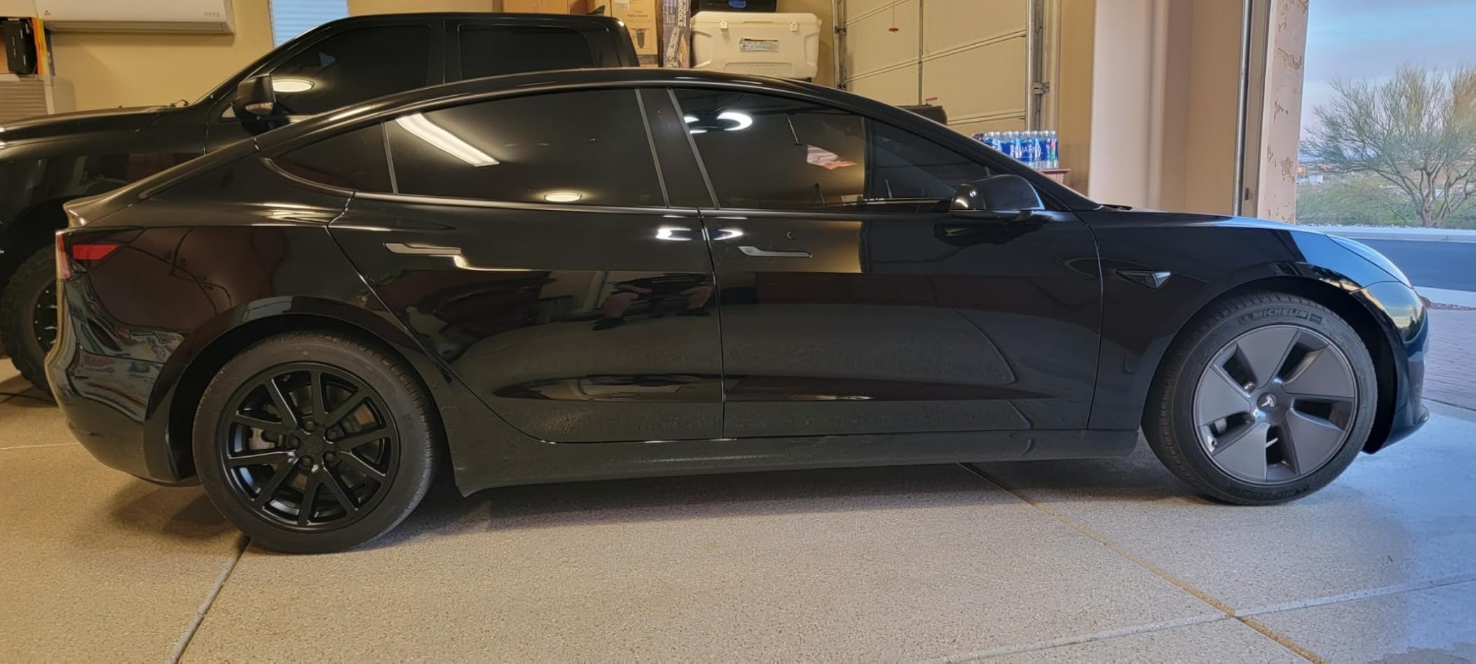 Mayde 18-Inch Hub Caps fits 2017-2022 Tesla Model 3, Replacement Wheel Covers (Set of 4,) (Gloss Black) customer photo 1