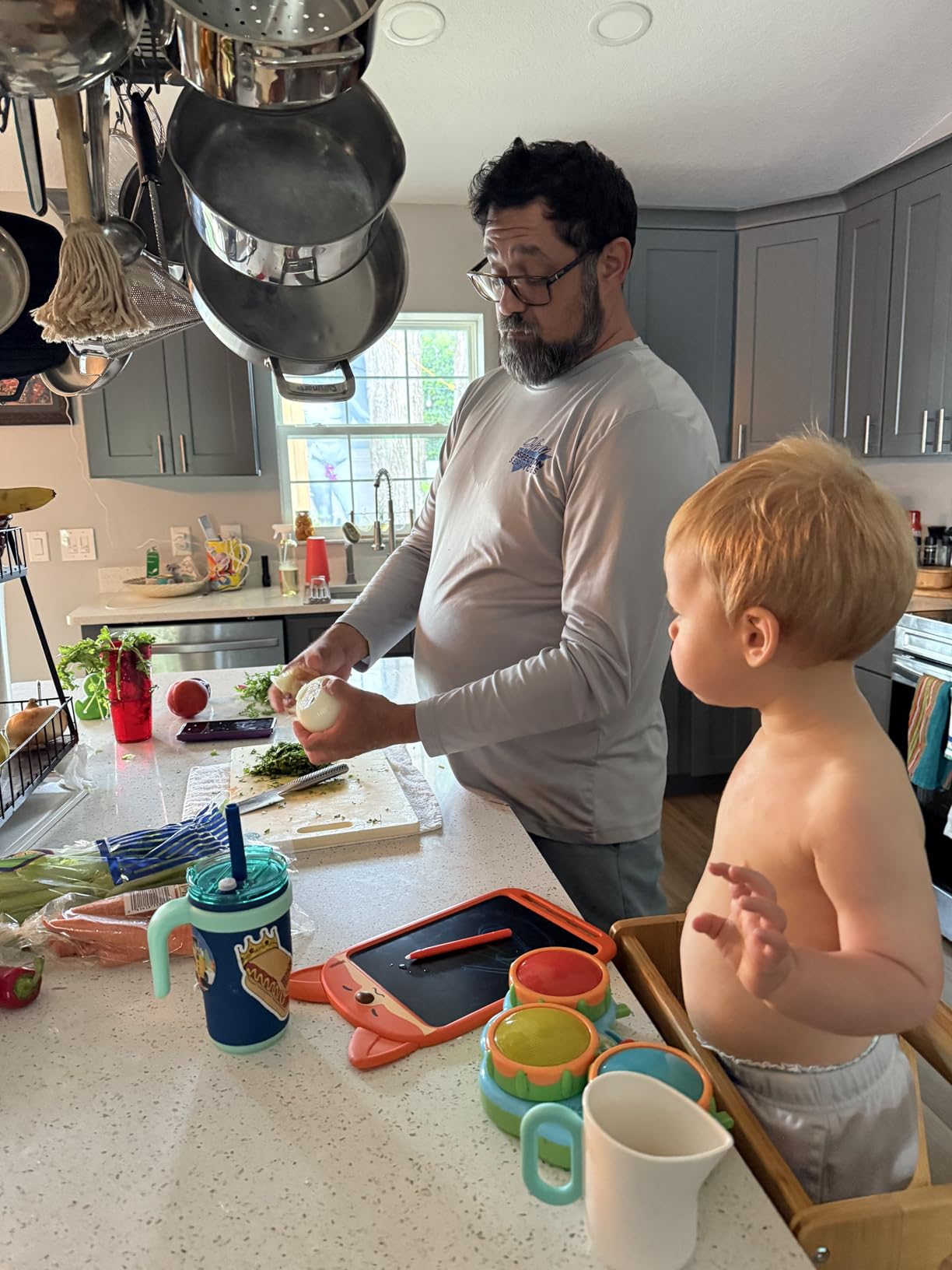 TOETOL Bamboo Toddler Kitchen Step Stool White Helper Standing Tower Height Adjustable with Anti-Slip Protection for Kids Kitchen Counter Learning customer photo 1