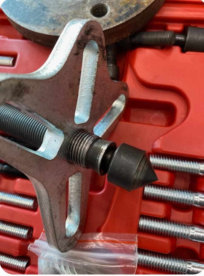 ATPEAM 46pcs Harmonic Balancer Puller Set | Steering Wheel Puller Kit, Use with Harmonic Balancers, Crankshaft Pulleys and Gears, Work on Most Cars, Pickups, SUVs customer photo 1