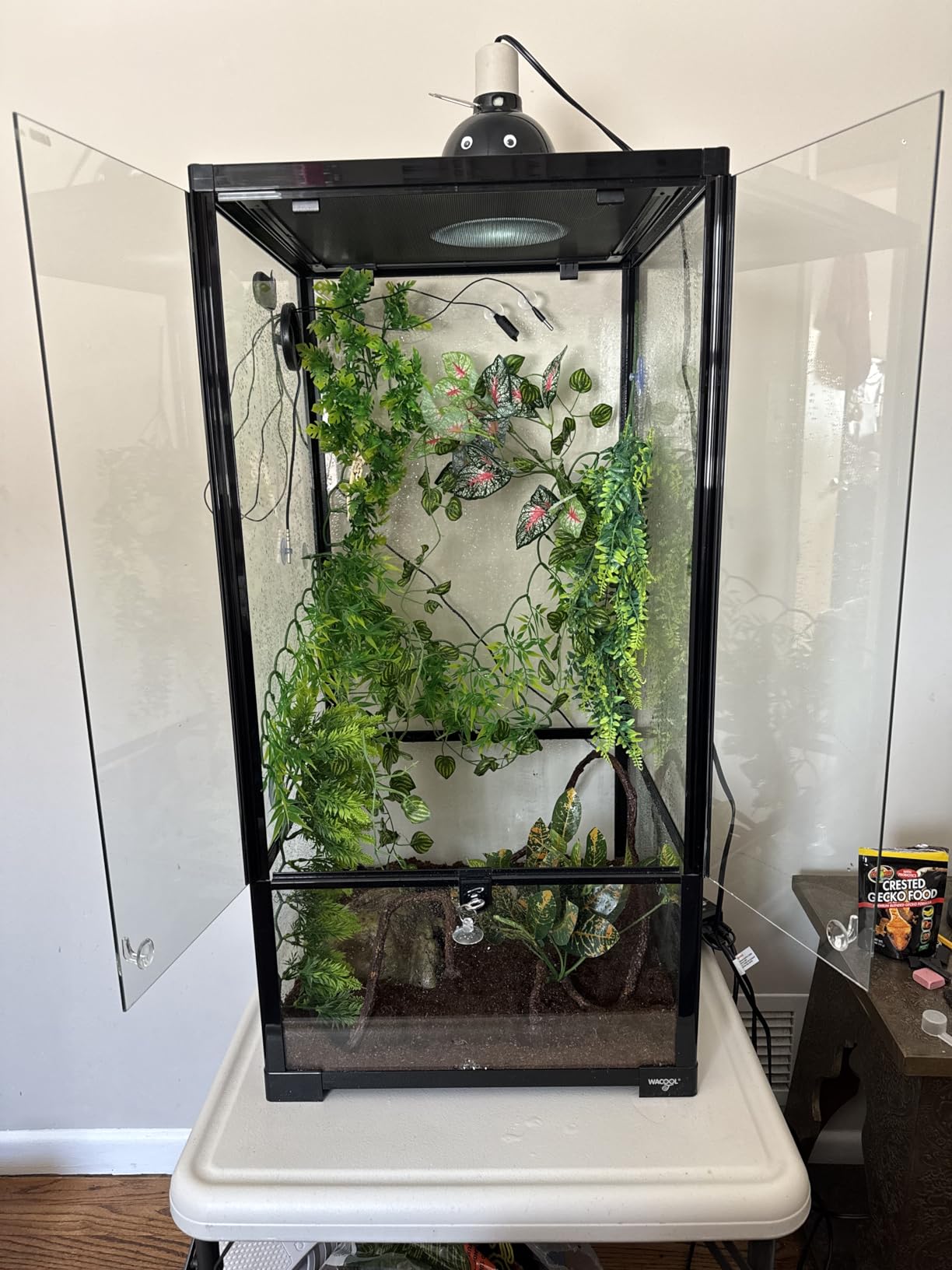 WACOOL 50 Gallon Reptile Tank, Front Opening Chameleon Cage 18