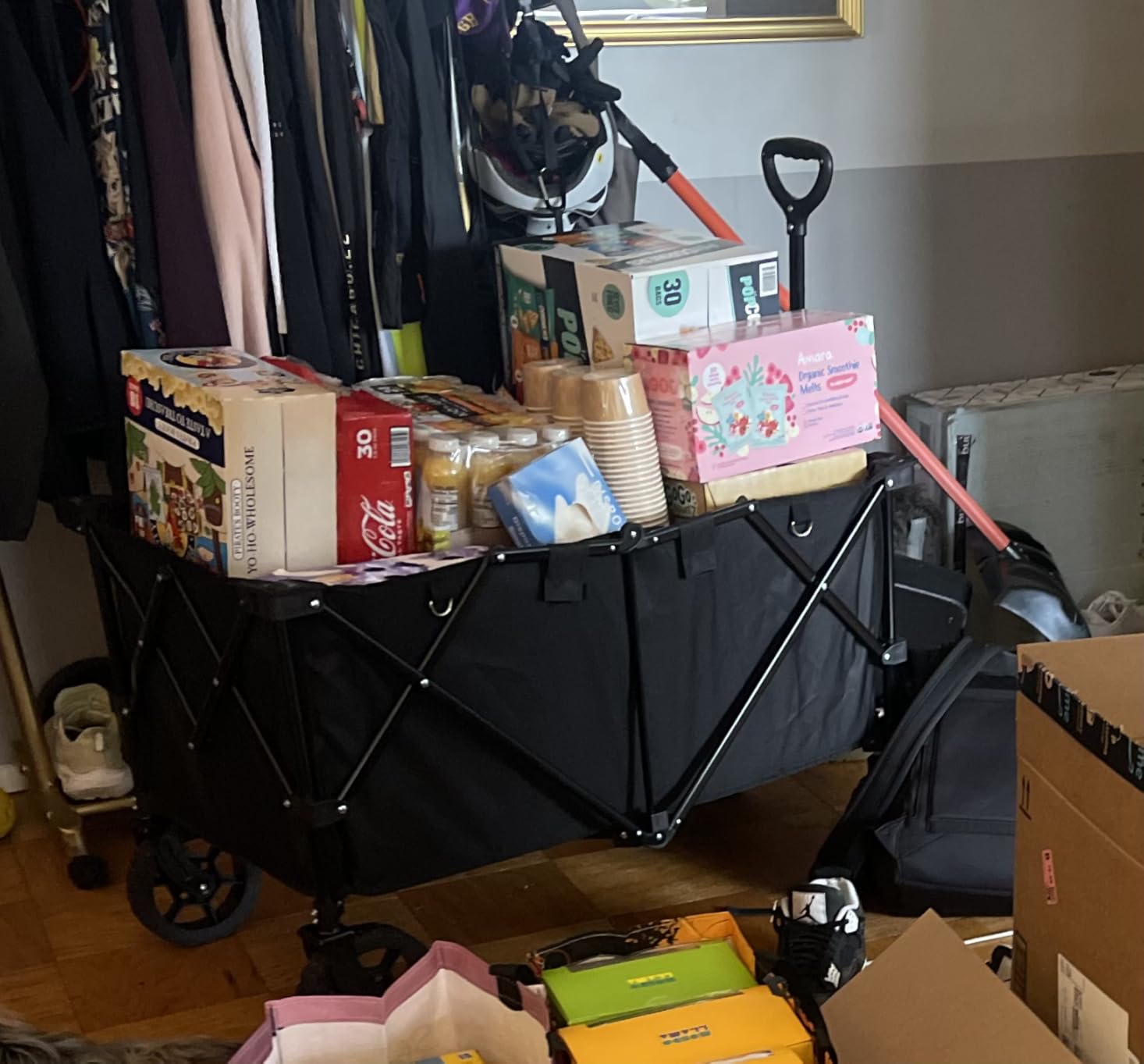 Hikenture Collapsible Wagon - 330LBS Capacity, Extra Large Foldable Wagon with All-Terrain Wheels, Utility Beach Cart for Outdoor Garden customer photo 1