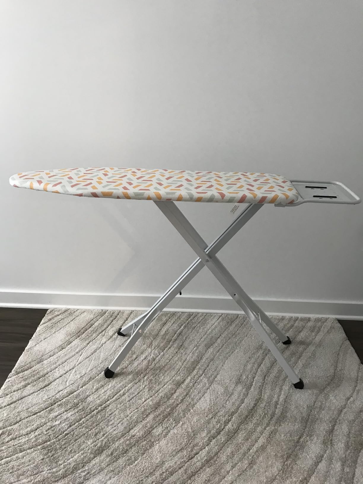 Ironing Board, Heat Resistant Cover Iron Board with Steam Rest, Non-Slip Foldable Ironing Stand. Heavy Sturdy Metal Frame Legs Iron Stand(13 * 34 * 53 Inches) (Silver Gray) customer photo 1