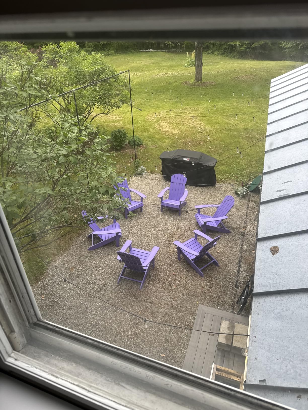 Adirondack Chair Weather Resistant: Outdoor Chair HIPS Plastic Adirondack Chairs - Patio Chairs with Cup Holder & Wood Texture - Lawn Fire Pit Deck Porch Garden Chairs for Adults (Blue) customer photo 1