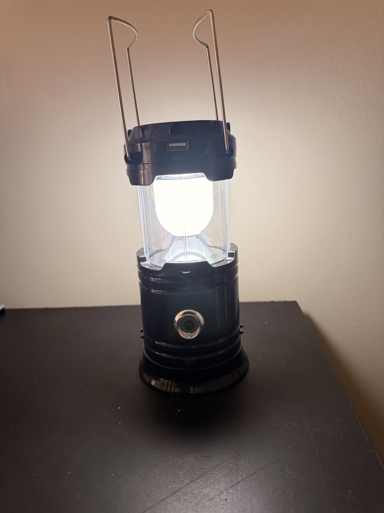 Collapsible Portable LED Camping Lantern XTAUTO Lightweight Waterproof Solar USB Rechargeable LED Flashlight Survival Kits for Indoor Outdoor Home Emergency Light Power Outages Hiking Hurricane 4-Pack customer photo 2