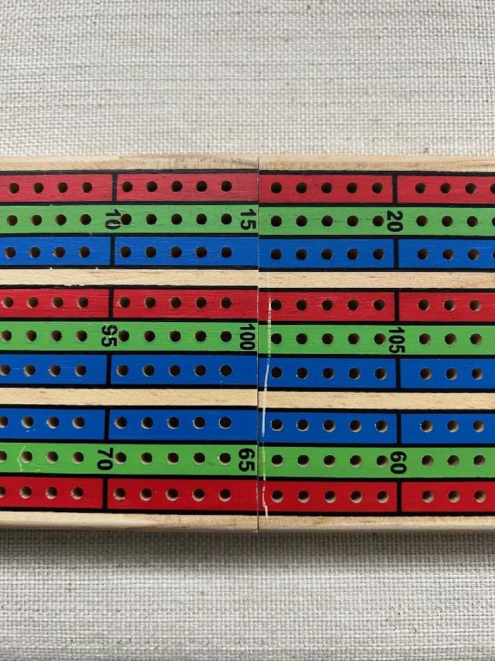 FUNPENY Traditional Wooden Cribbage Board Game Set, 3-Track Color Coded with Metal Pegs and Deck of Playing Cards customer photo 2