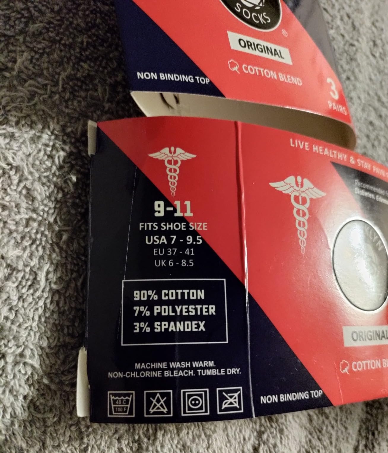 Brooklyn Socks - 6 Pairs of Cotton Diabetic Non-Binding Neuropathy Crew Socks (Black, Size 10-13) customer photo 2